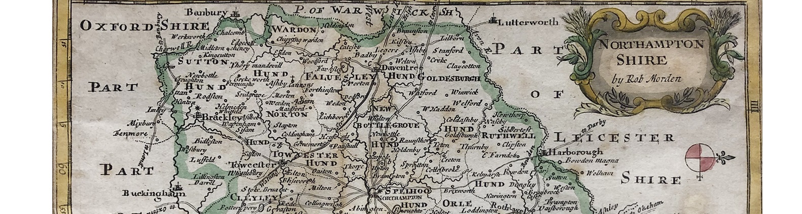 Northamptonshire map by Robert Morden